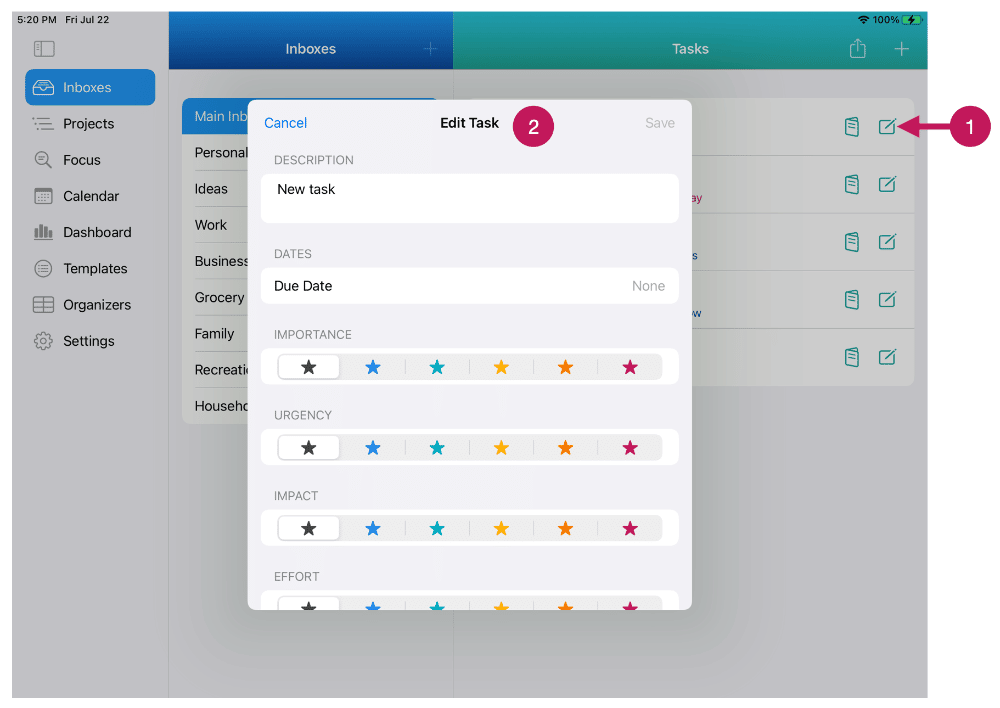 Editing Inbox Tasks - IdeasToDone